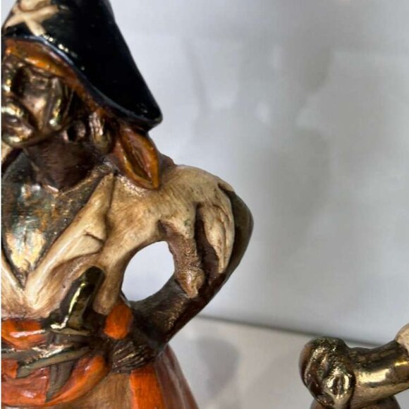 Vintage Pirate Figurine by Paul Herzel Bronze Clad S 10 x 4 - Picture 7 of 11